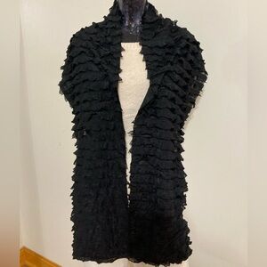 Elegant Black Ruffled, Vintage Scarf
Item# TSs11
